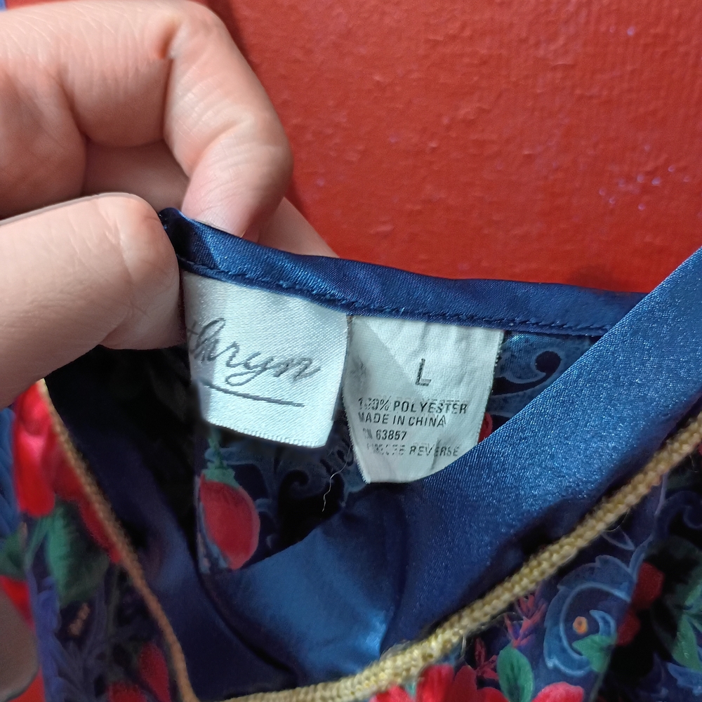 Floral Slip Dress - Blue and Red - Picture 3 of 9